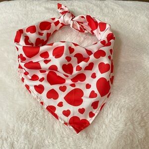 Red Hearts Dog Bandana, Valentine's Day, Tie On Dog Bandana
